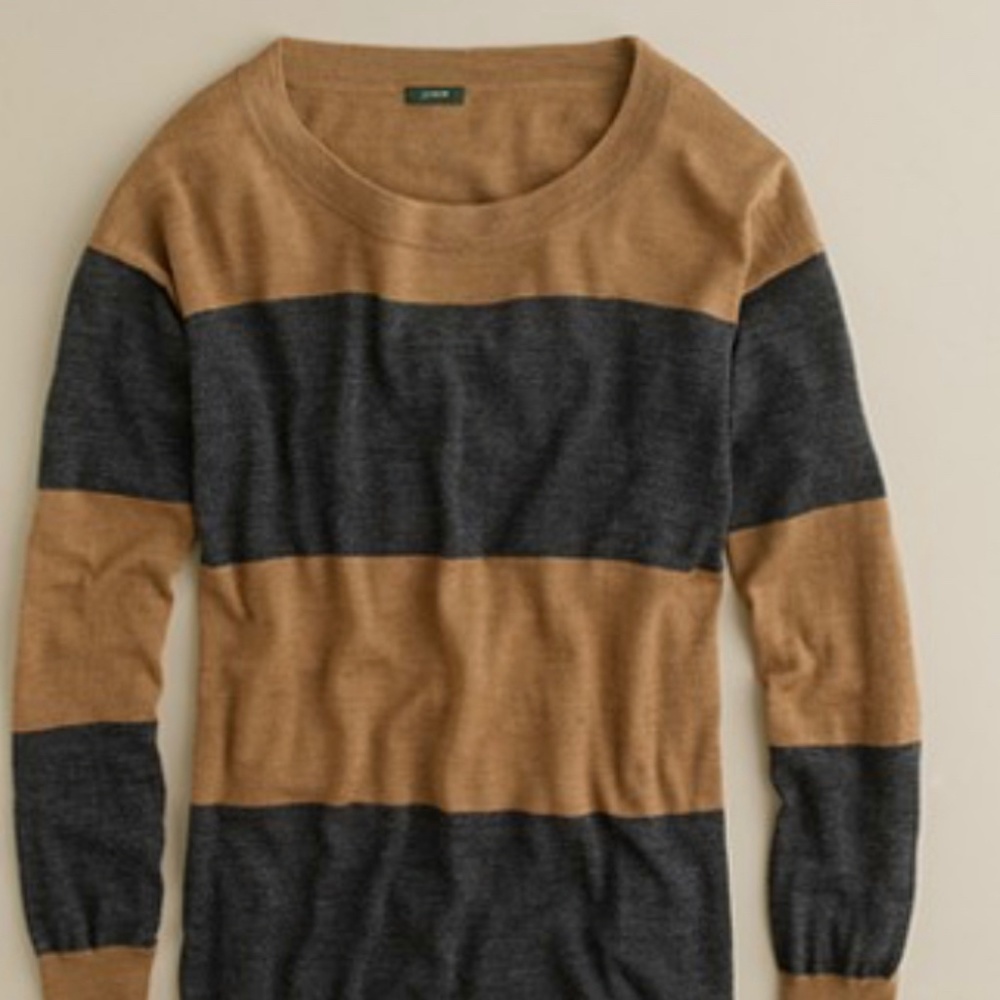 J.Crew Merino Wool Crewneck Sweater in Stripe
